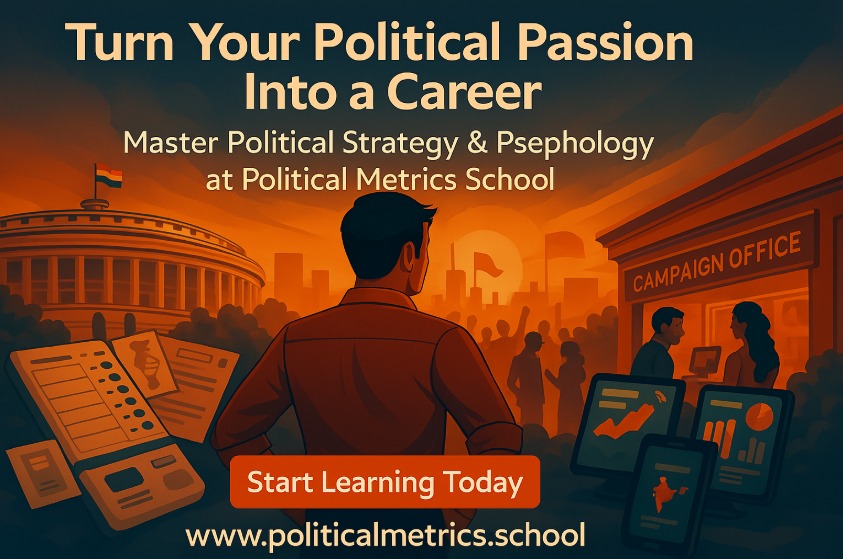 Political Metrics School ad banner
